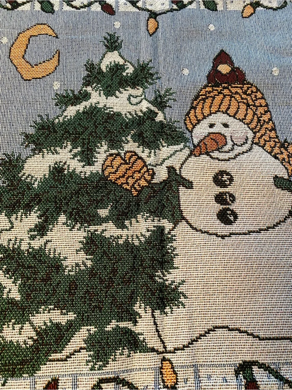 Vintage 1990s American Weavers Tapestry Throw Blanket 4 Seasons Country Decor